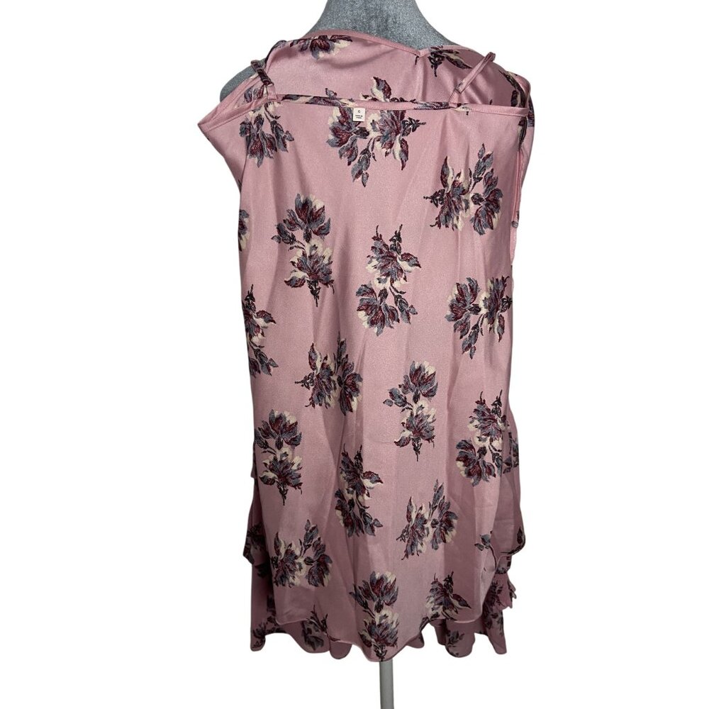 Cinq À Sept Women Sz 6 Tiered Ruffle Pink Floral Dress Billowy Long Sleeves $395 - Picture 16 of 16